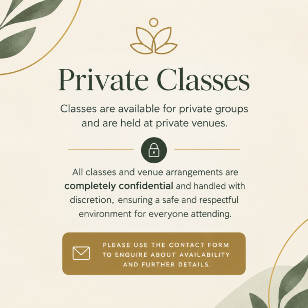 Private Classes Wellness Information Card Private Venues